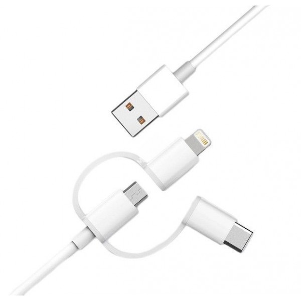 Кабель Xiaomi Star Data Cable 3 in 1 Lightening/Type-C/Micro USB 100 cm белый (MFi)